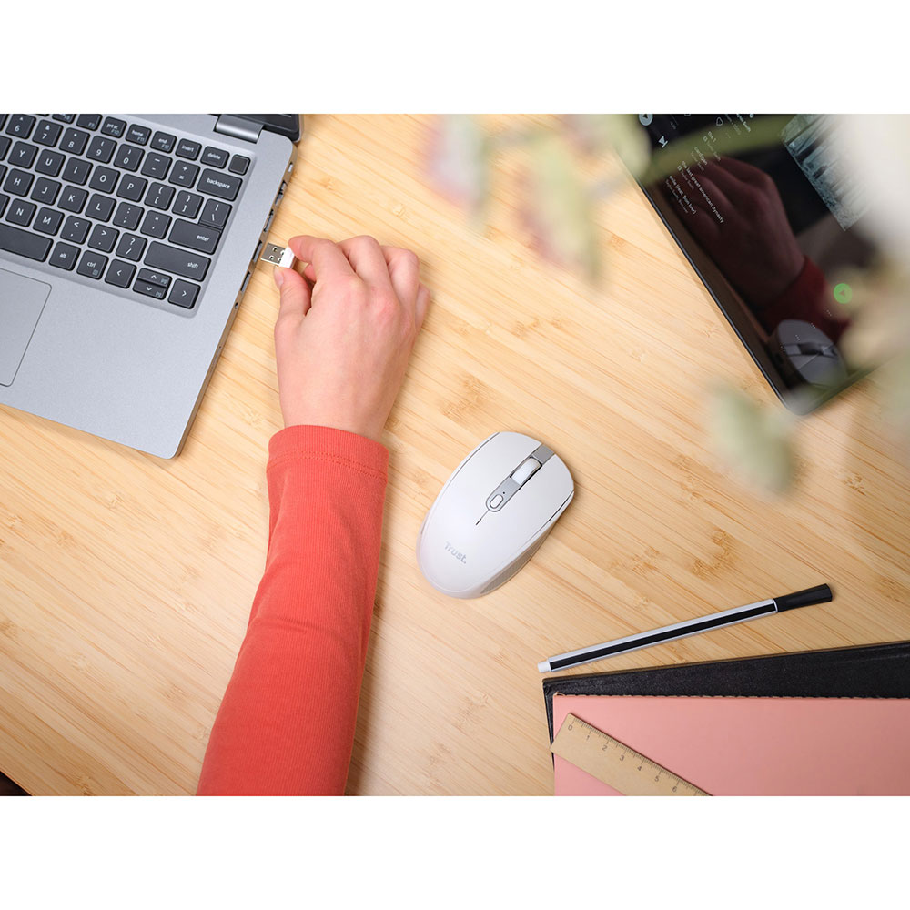 В интернет магазине Мышь TRUST Ozaa Compact Multi-Device Wireless Mouse White (24933)