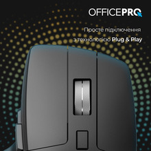 Миша OFFICEPRO M395B Silent Click Ergonomic Wireless Black (M395B)