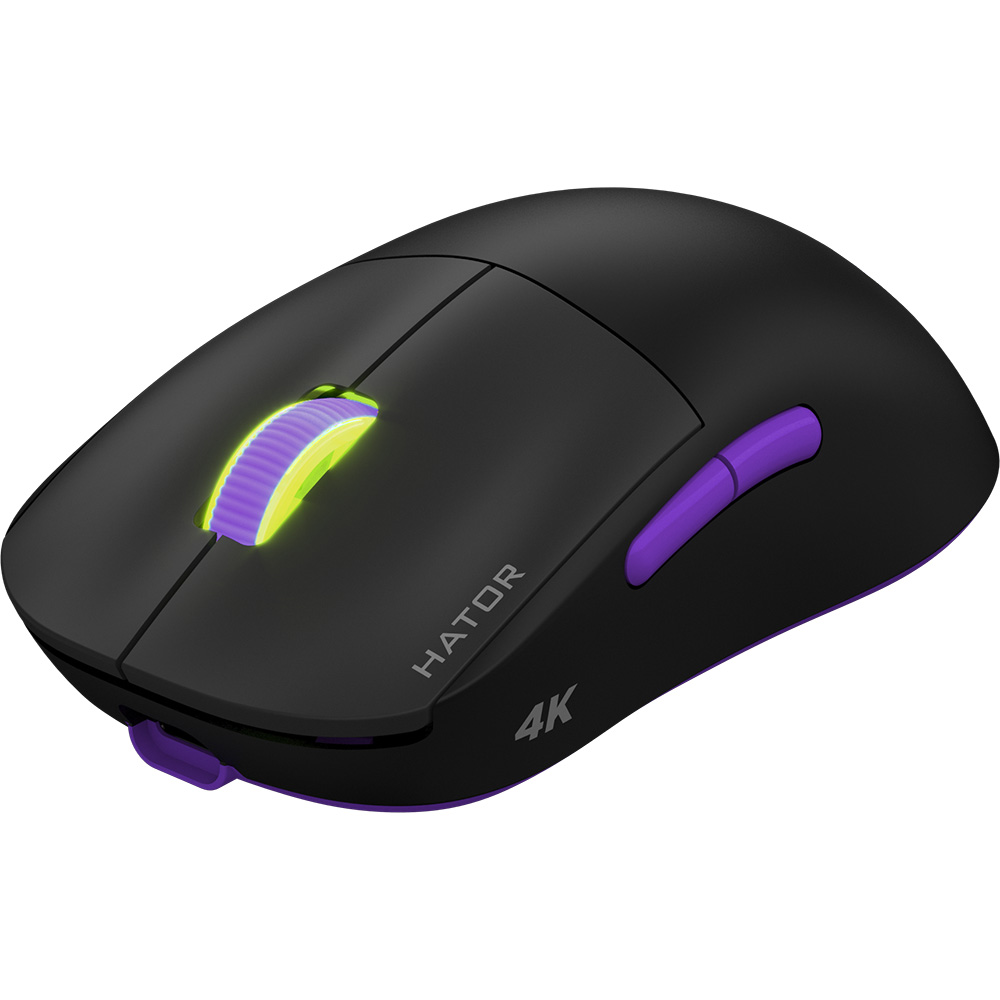 Миша HATOR Quasar 2 Ultra 4K Wireless Black/Lilac (HTM570BL) Комплектація Миша HATOR Quasar 2 Ultra 4K Wireless, 2.4ГГц передавач, Знімний USB-A to USB Type-C кабель, Адаптер USB Type-A до USB Type-C, Комплект протиковзних накладок на клейовій основі, Комплект змінних 100% PTFE глайдів, Інструкція