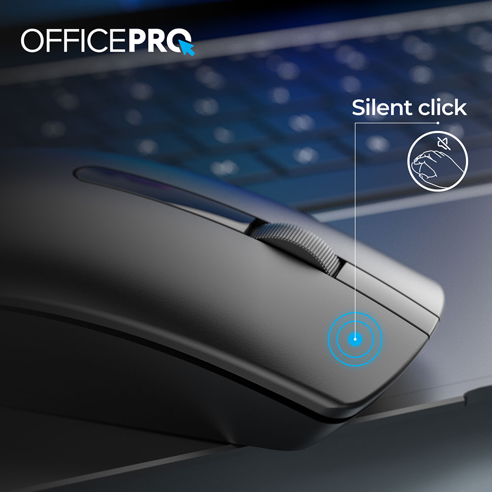 У Фокстрот Миша OfficePro M175B Silent Click Wireless Black