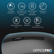 Миша OfficePro M175B Silent Click Wireless Black