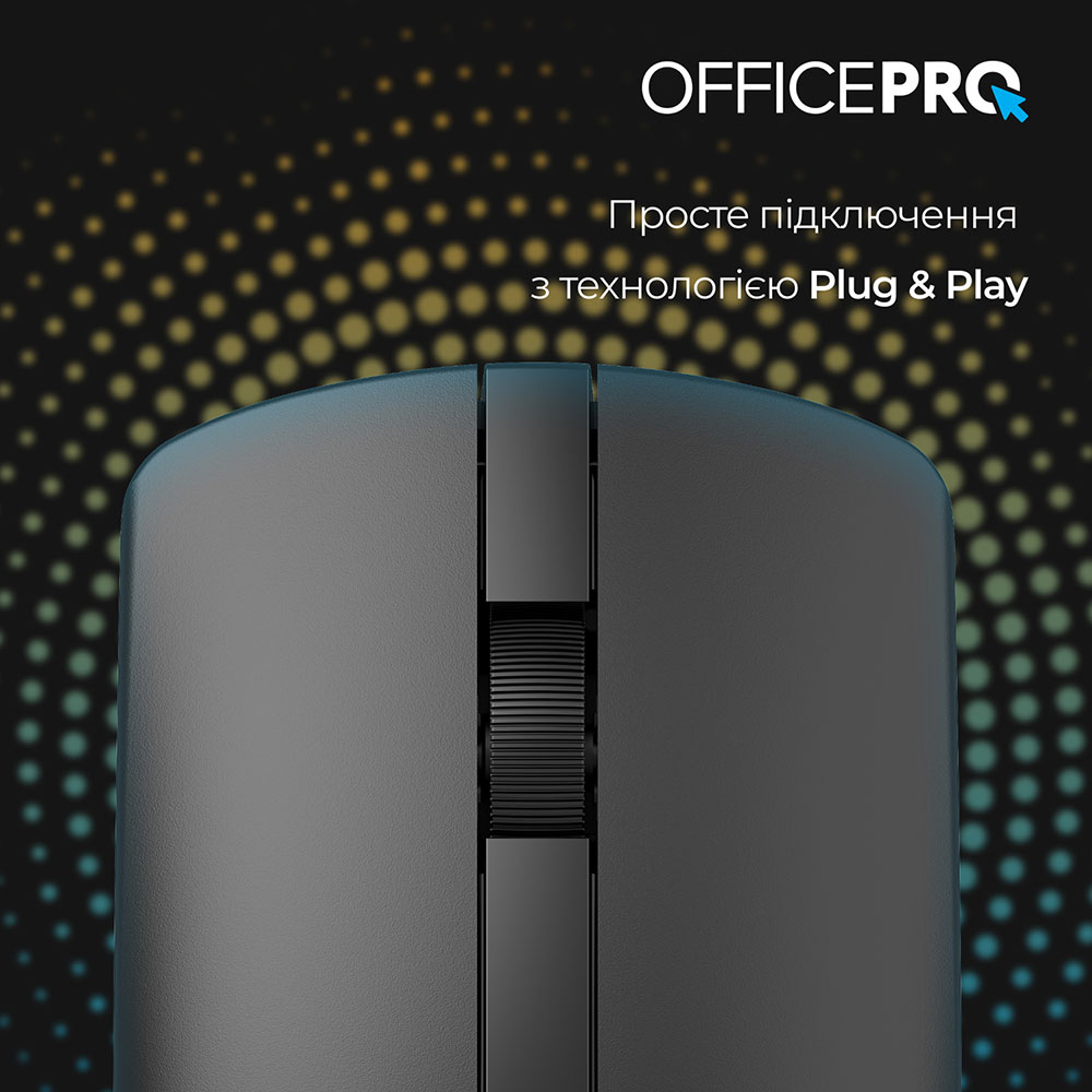 Зовнішній вигляд Миша OfficePro M175B Silent Click Wireless Black