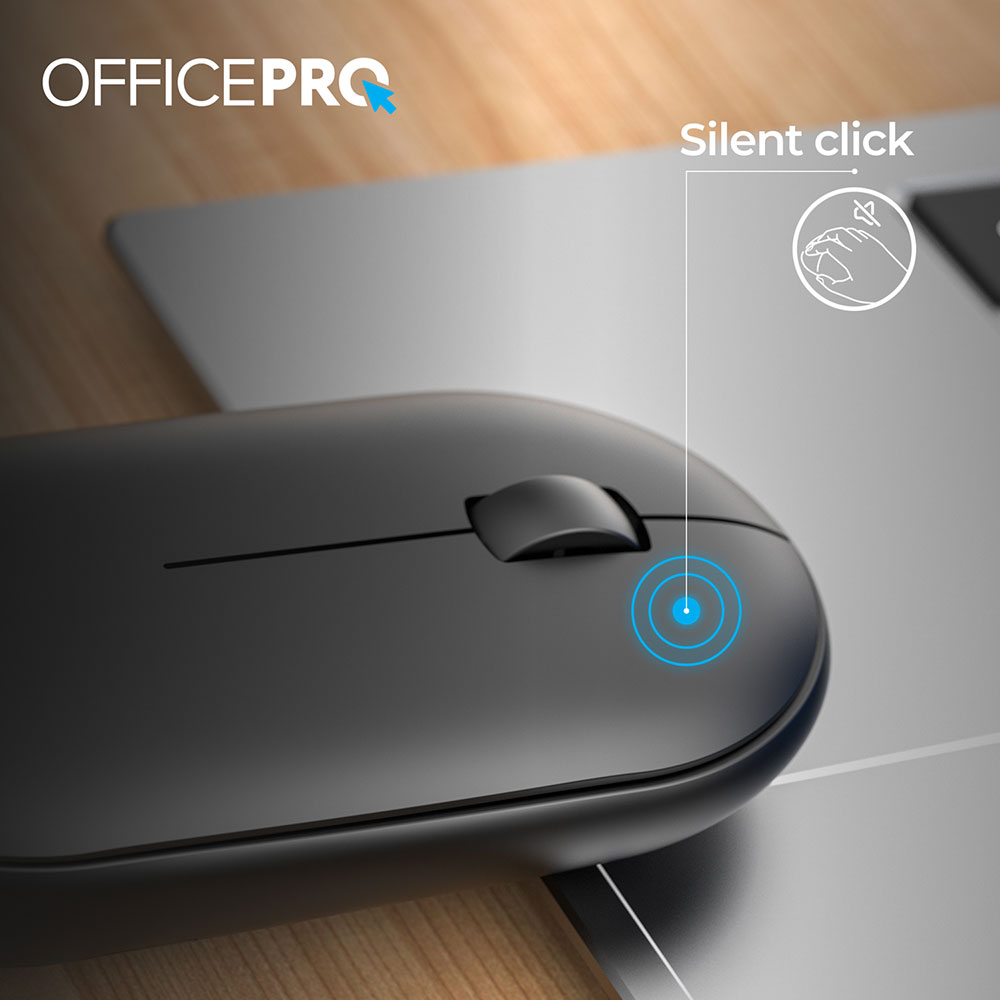 Замовити Миша OfficePro M185B Silent Click Wireless Black