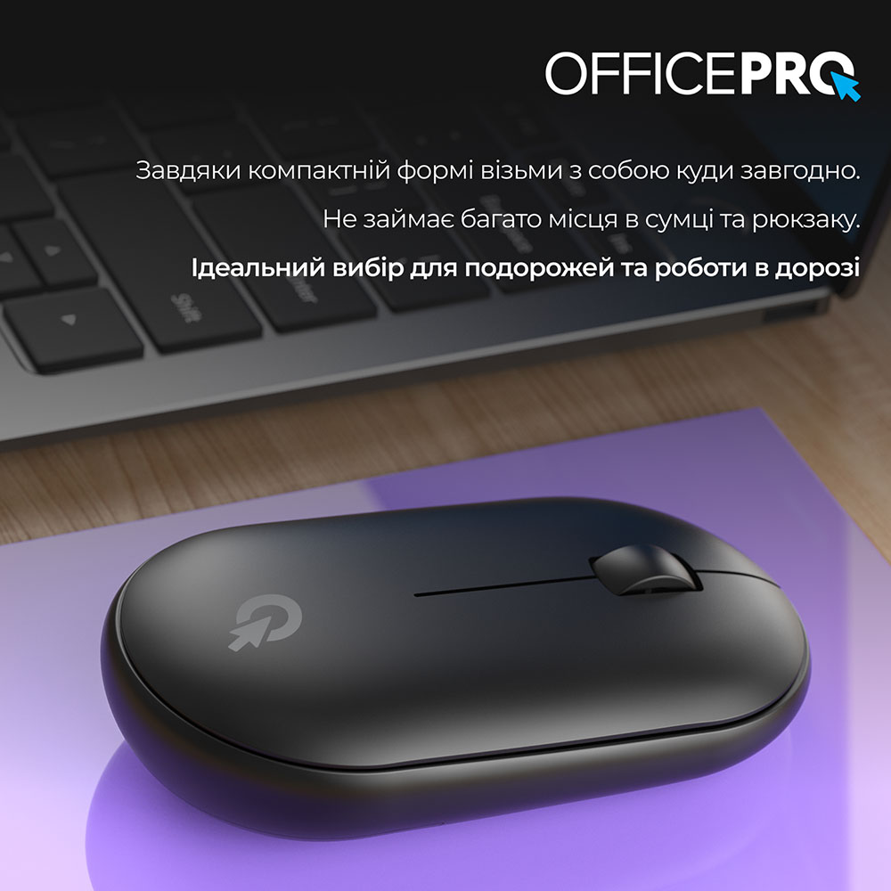 Зображення Миша OfficePro M185B Silent Click Wireless Black