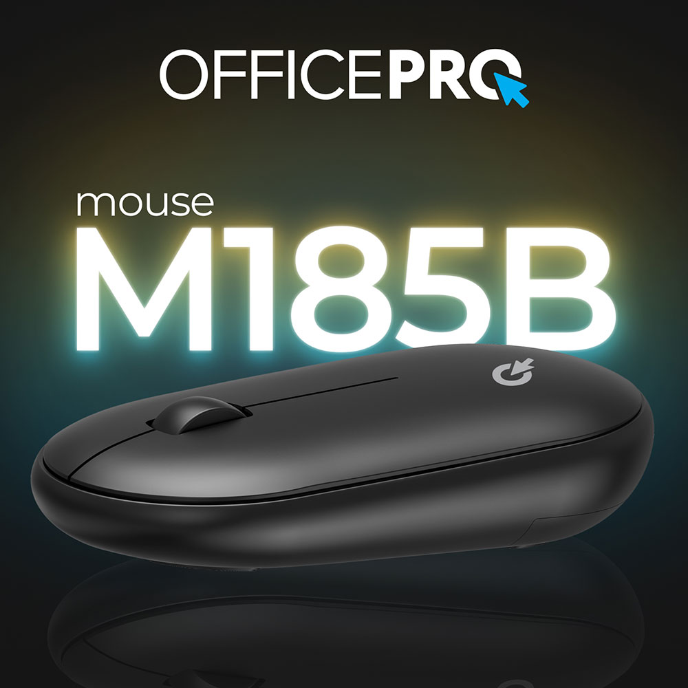 Миша OfficePro M185B Silent Click Wireless Black Бездротове підключення RF