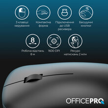 Мышь OfficePro M225B Silent Click Wireless Black