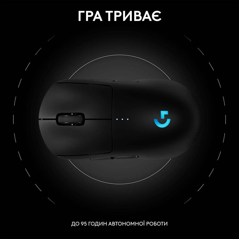 Изображение Мышь LOGITECH G Pro 2 Lightspeed Wireless Black (910-007295)