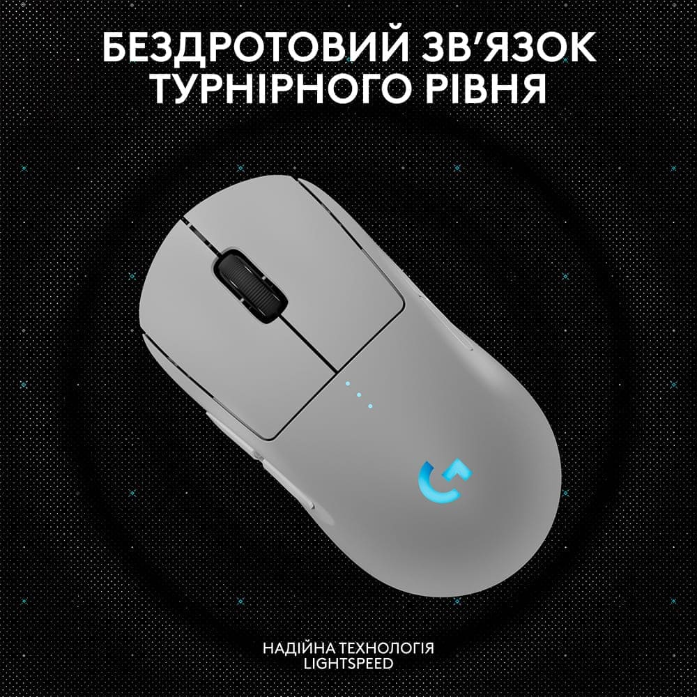 Зовнішній вигляд Миша LOGITECH G Pro 2 Lightspeed Wireless White (910-007302)