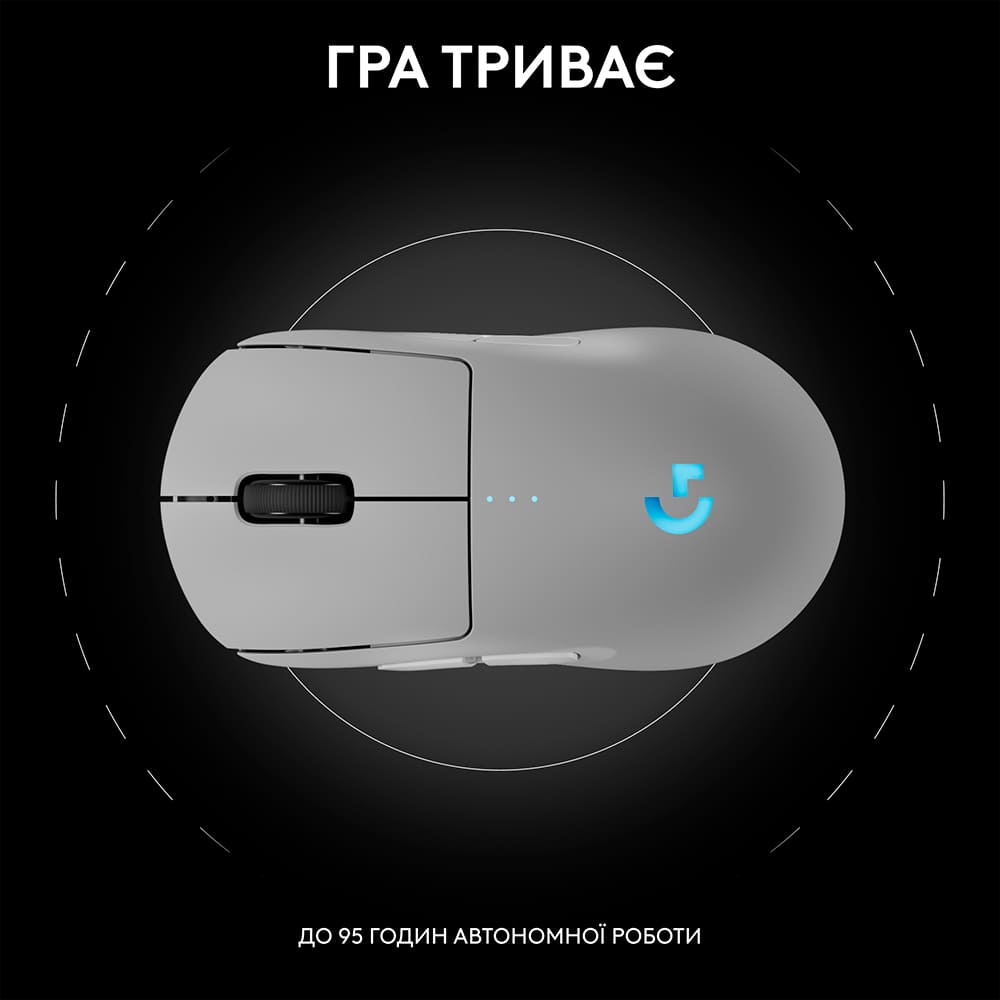 Замовити Миша LOGITECH G Pro 2 Lightspeed Wireless White (910-007302)