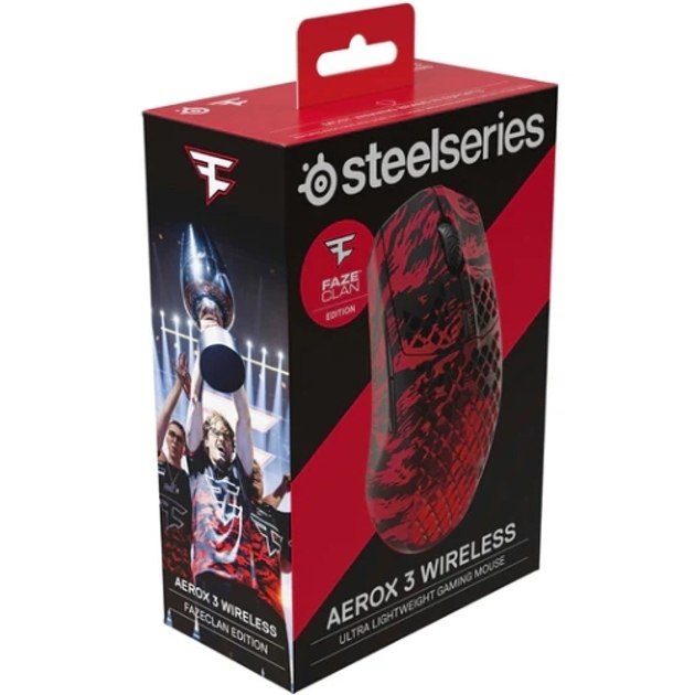 Мышь STEELSERIES Aerox 3 Wireless Faze Clan Edition RGB (62609) Беспроводное подключение Bluetooth + RF