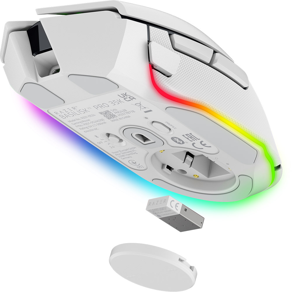 Заказать Мышь RAZER Basilisk V3 PRO Wireless 35K White (RZ01-05240200-R3G1)