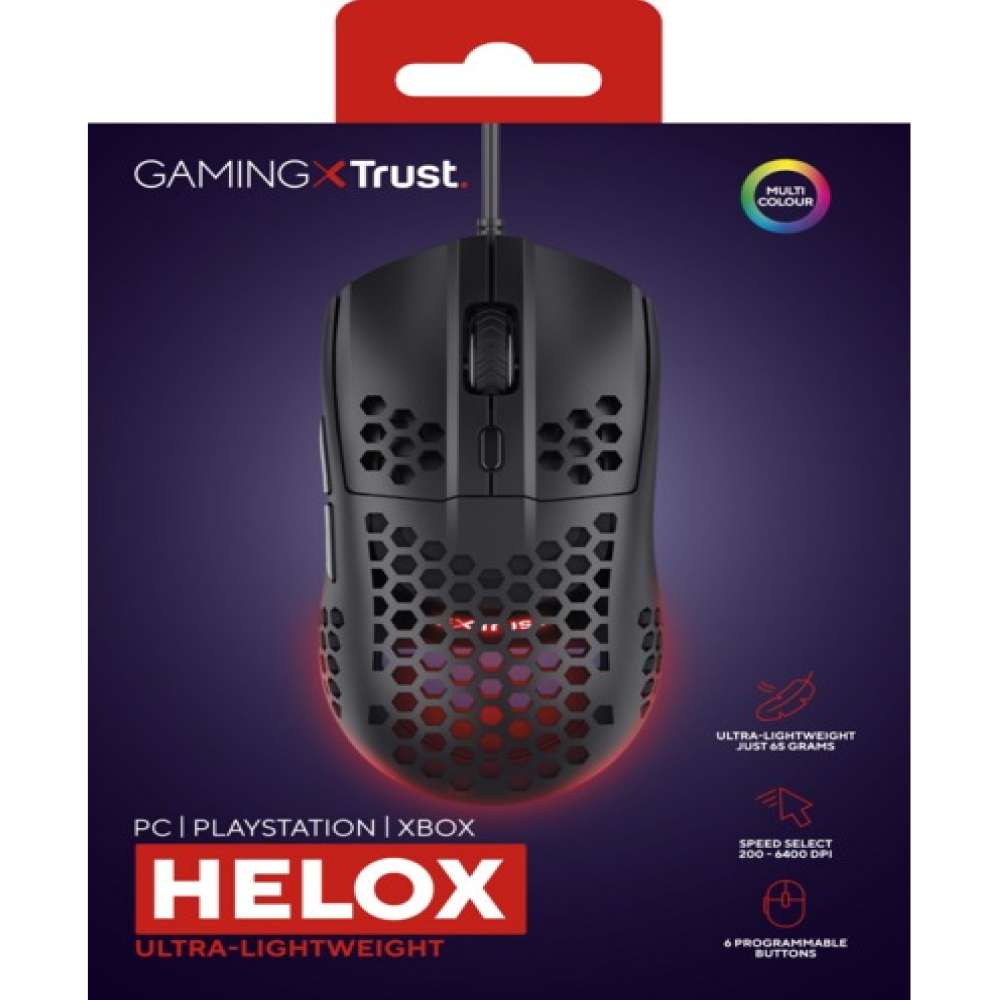 Мышь TRUST GXT 928 Helox Black (25306) Разрешение сенсора 6400