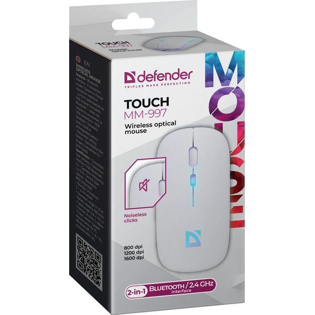 Замовити Миша DEFENDER Touch MM-997 White (52998)