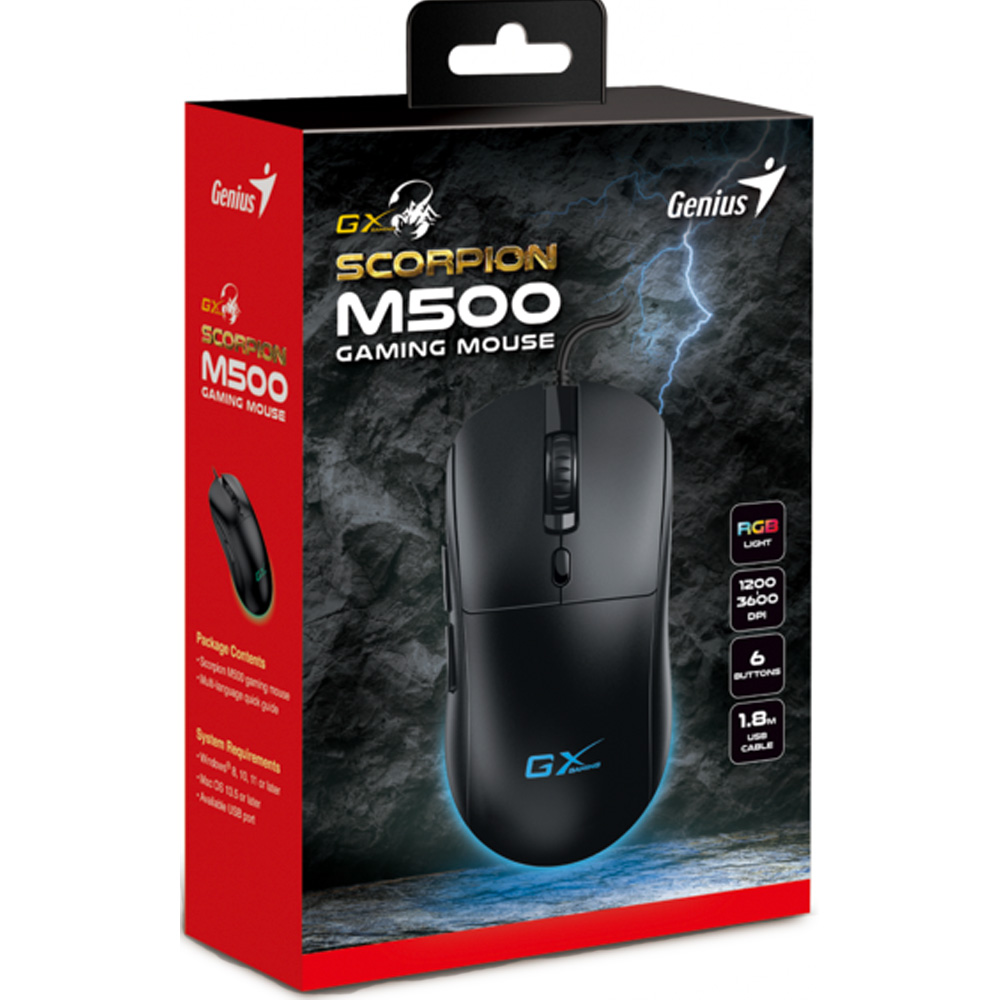 Мышь GENIUS Scorpion M500 Black USB (31040011400) Тип сенсора оптический