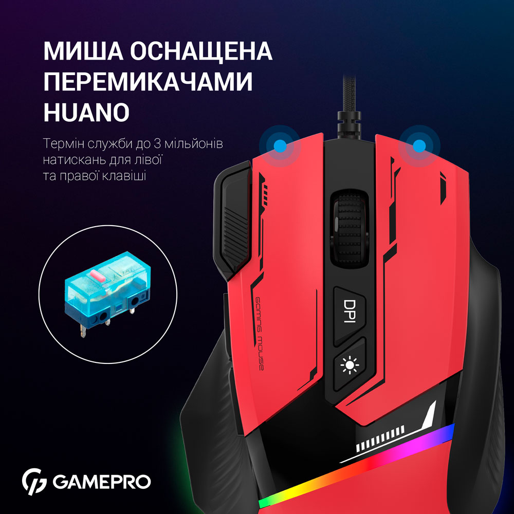 Фото Миша GAMEPRO GM300R Red Black (GM300R)