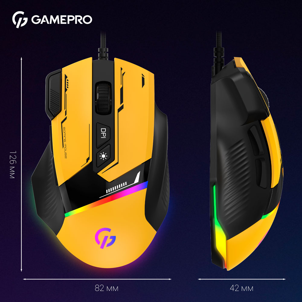 В Украине Мышь GAMEPRO GM300Y Yellow Black (GM300Y)