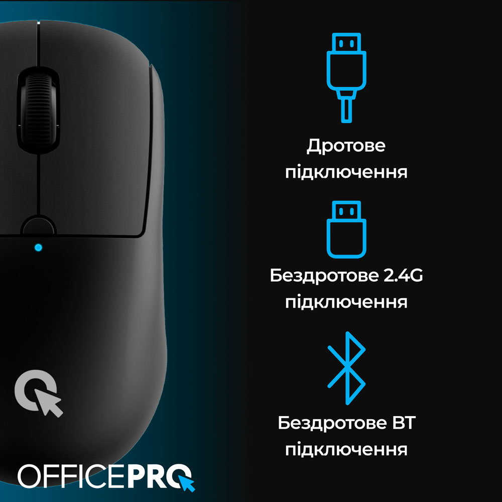 Мышь OFFICEPRO M307B Silent Click Black Тип сенсора оптический