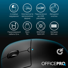 Мышь OFFICEPRO M307B Silent Click Black