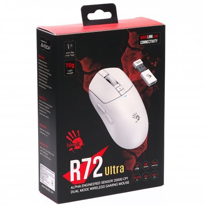 Зображення Миша A4TECH Bloody R72 Ultra White