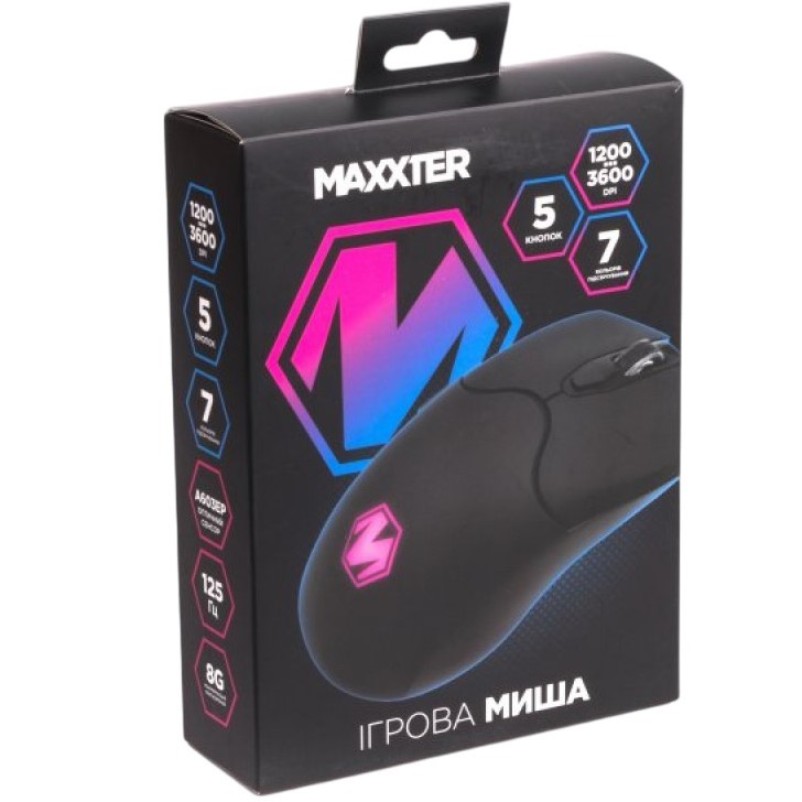 Мышь MAXXTER McG-6B-I603 Разрешение сенсора 3600