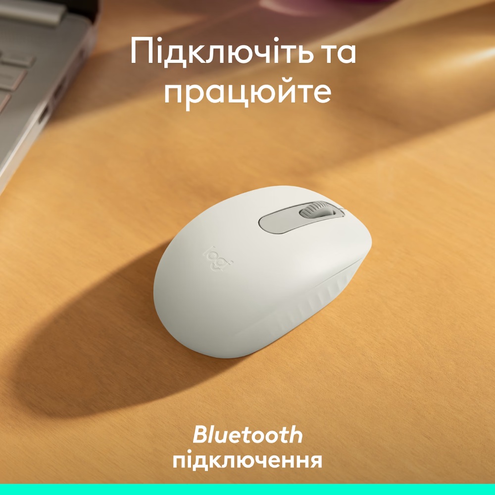 Зовнішній вигляд Миша LOGITECH M196 Bluetooth Off White (L910-007460)