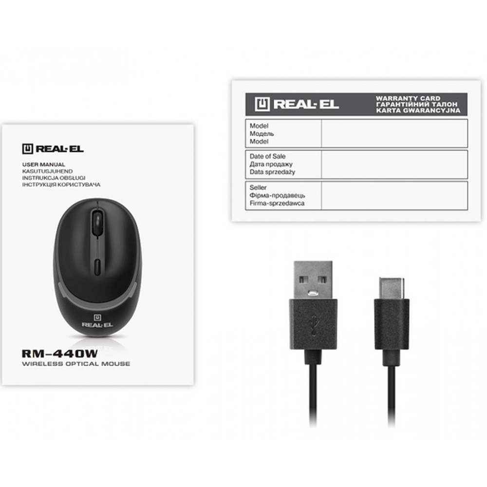 Фото Мишка REAL EL RM-440W Black (EL123200045)