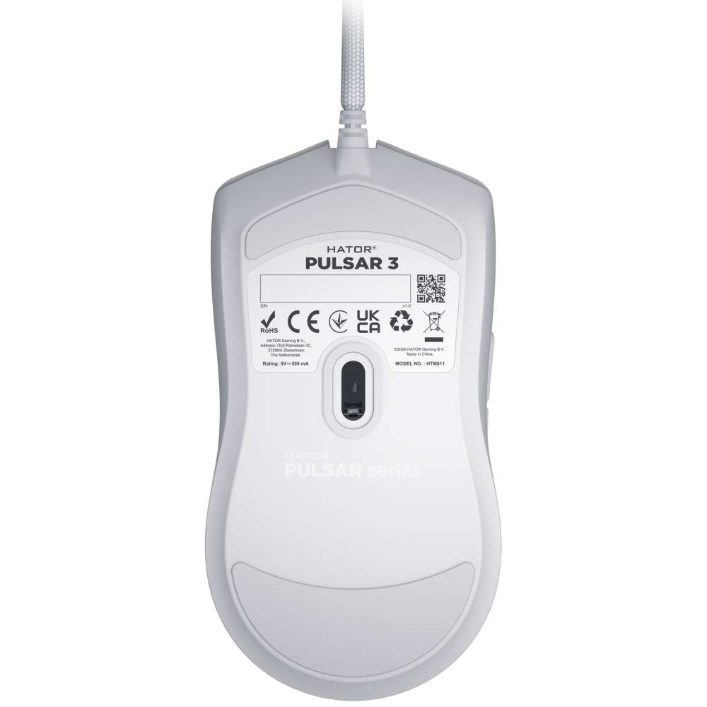 Зовнішній вигляд Миша HATOR Pulsar 3 White (HTM611)