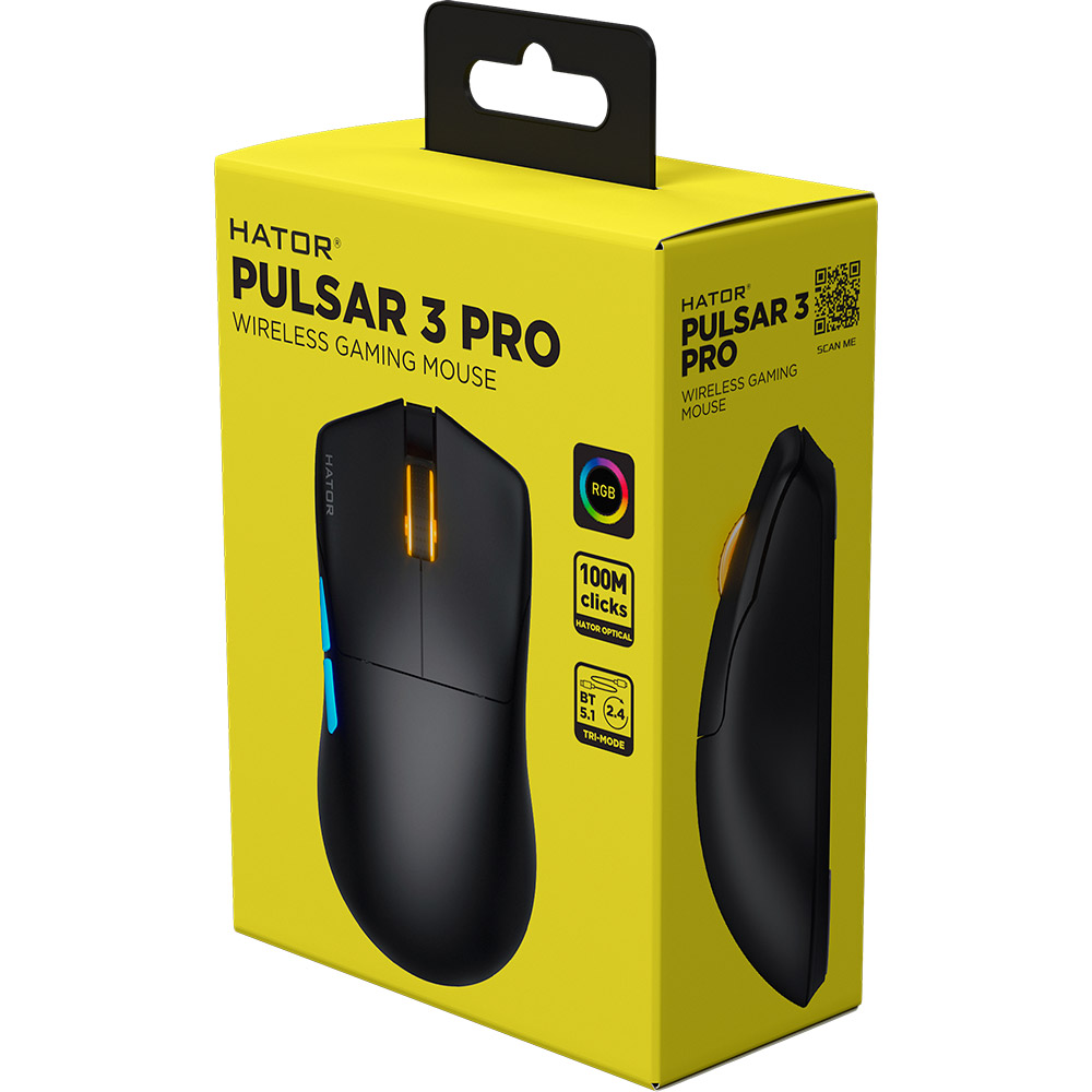Заказать Мышь HATOR Pulsar 3 PRO Wireless Black (HTM640)