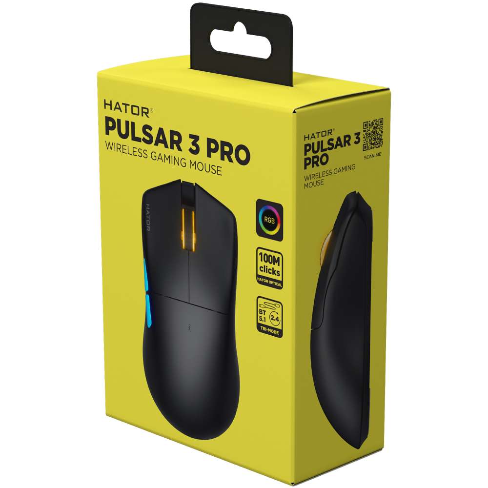 Фото Миша HATOR Pulsar 3 PRO Wireless Black (HTM640)