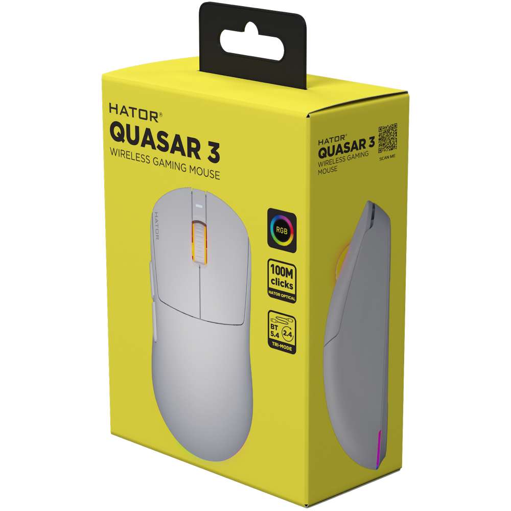 Фото Миша HATOR Quasar 3 Wireless White (HTM731)