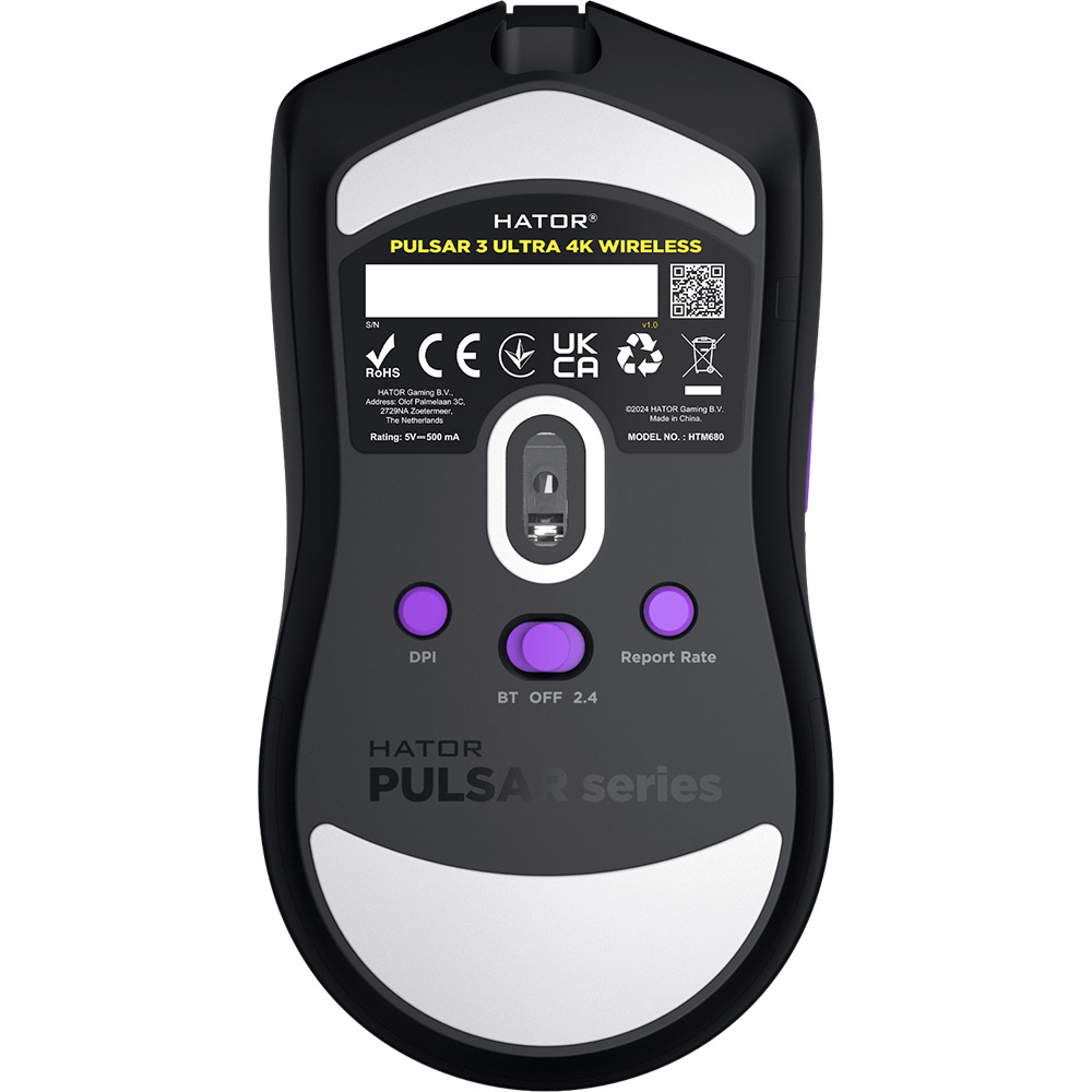 Зовнішній вигляд Миша HATOR Pulsar 3 Ultra 4K Wireless Black (HTM680)