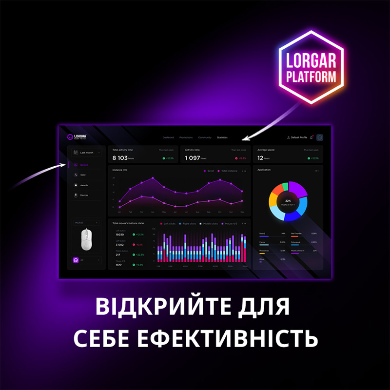 Миша LORGAR MSA10 Ultralight Wired Gaming Black (LRG-MSA10-BK) Миша LORGAR MSA10 Ultralight Wired Gaming Black (LRG-MSA10-BK) Тип підключення дротове