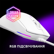 Миша LORGAR MSA10 Ultralight Wired Gaming White (LRG-MSA10-WH)
