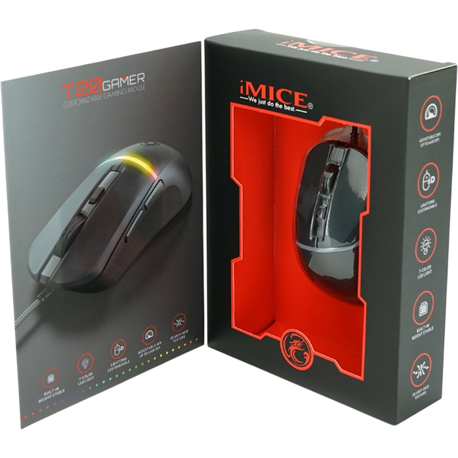 Миша IMICE T20 Black (iMICE-T20) Розподільча здатність сенсору 6400