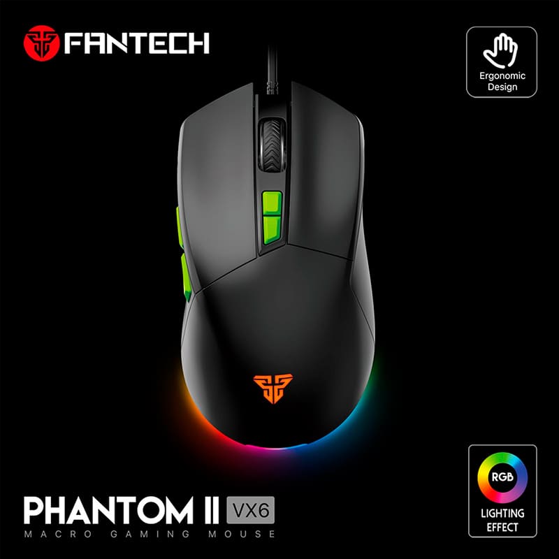 Внешний вид Мышь FANTECH PHANTOM II VX6 Black (PHANTOM-II-VX6)