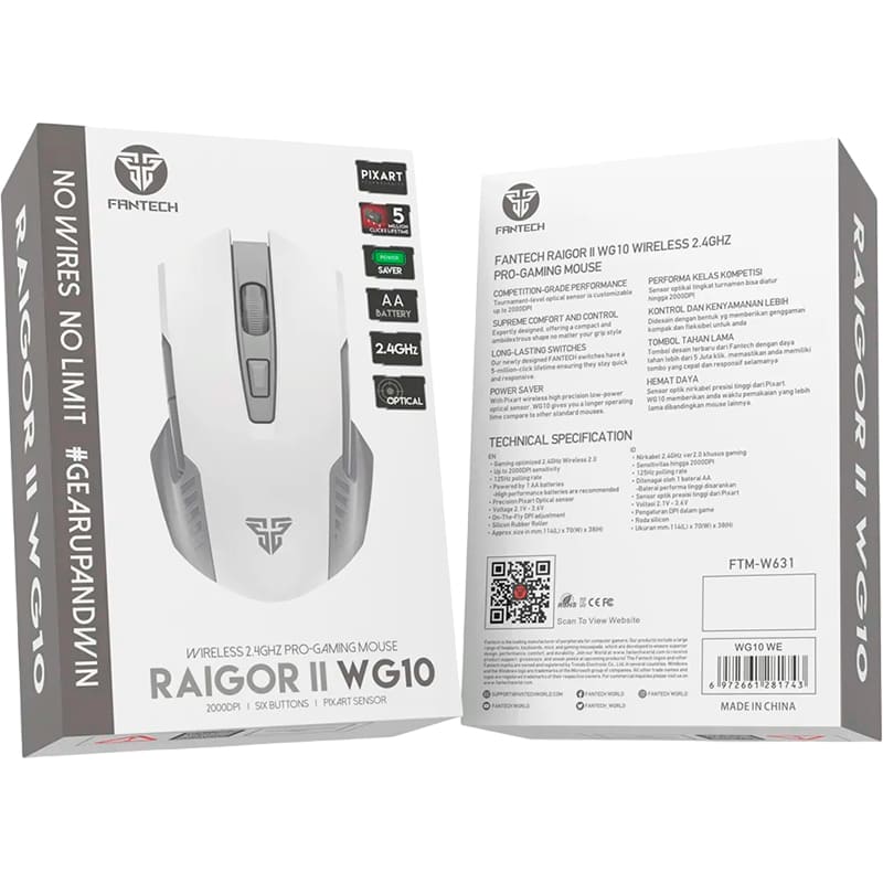 Заказать Мышь FANTECH WG10 RAIGOR II White (WG10RAIGORII-Wh)