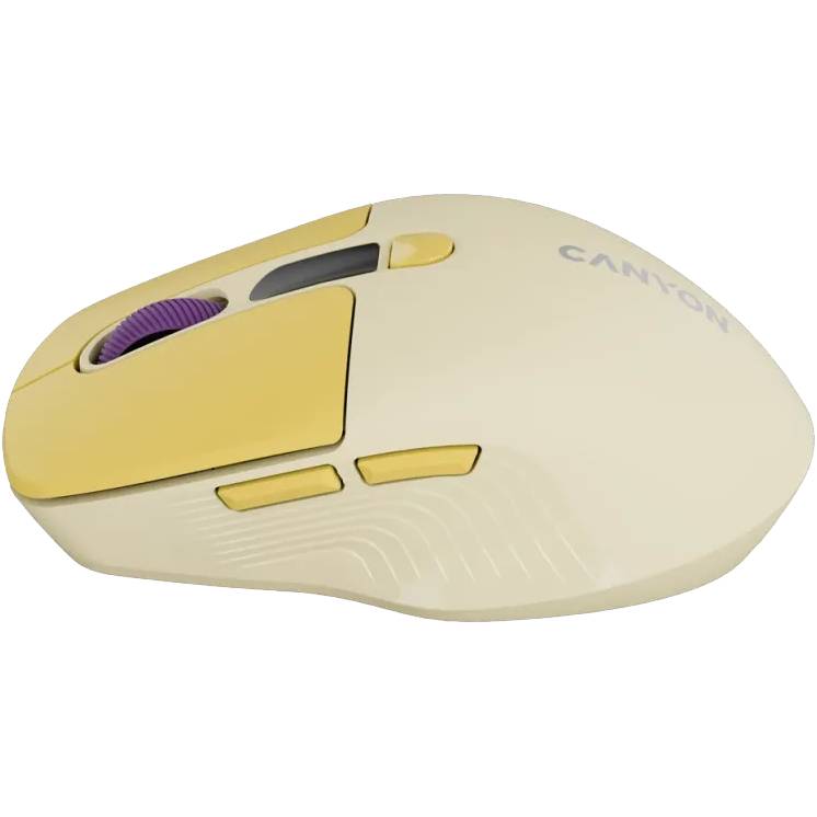 Мышь CANYON MW-26 LCD Silent Dual mode Yellow (CNS-CMSW26Y) Беспроводное подключение Bluetooth + RF