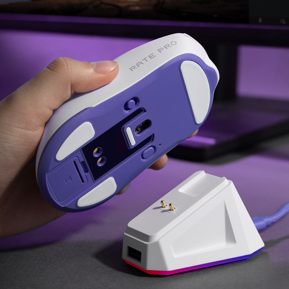 Замовити Миша PROOVE Gaming Rate Pro with Charging Dock White (WMRPCD022002)