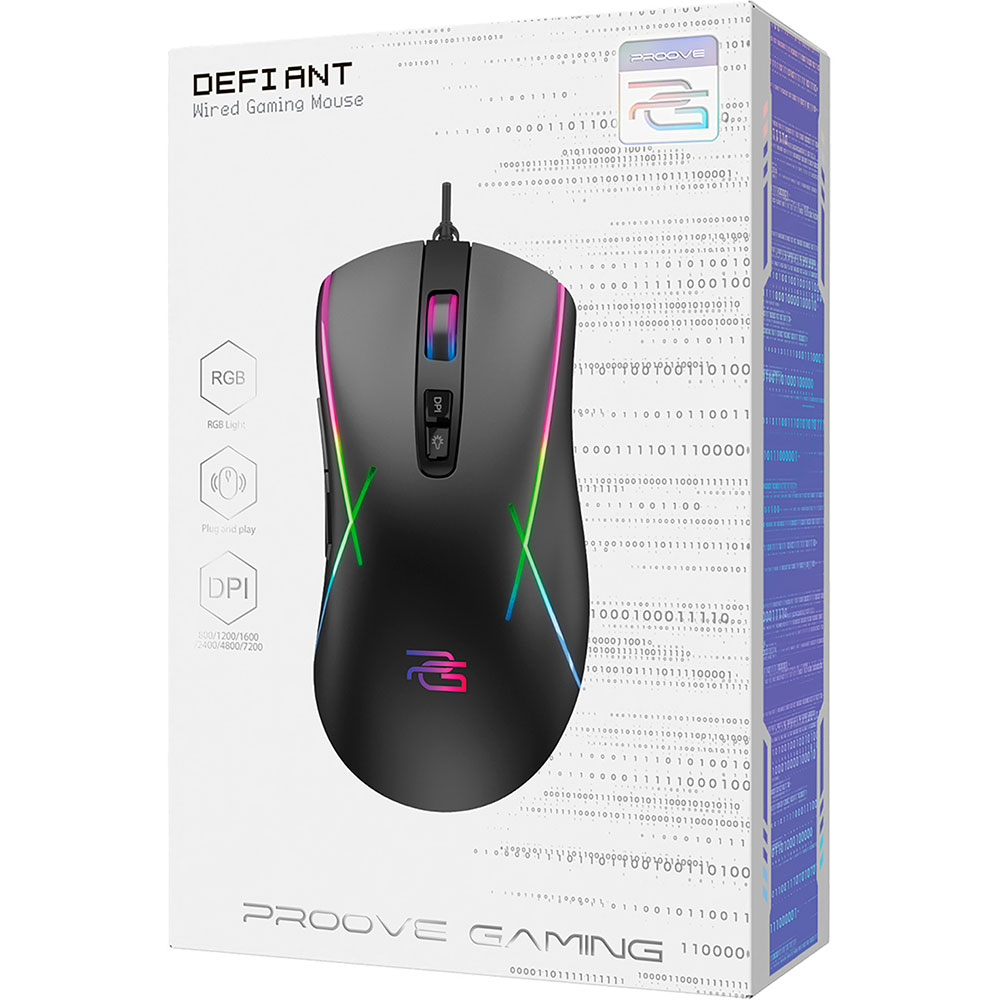 Зображення Миша PROOVE Gaming Defiant Black (CMDE00000102)