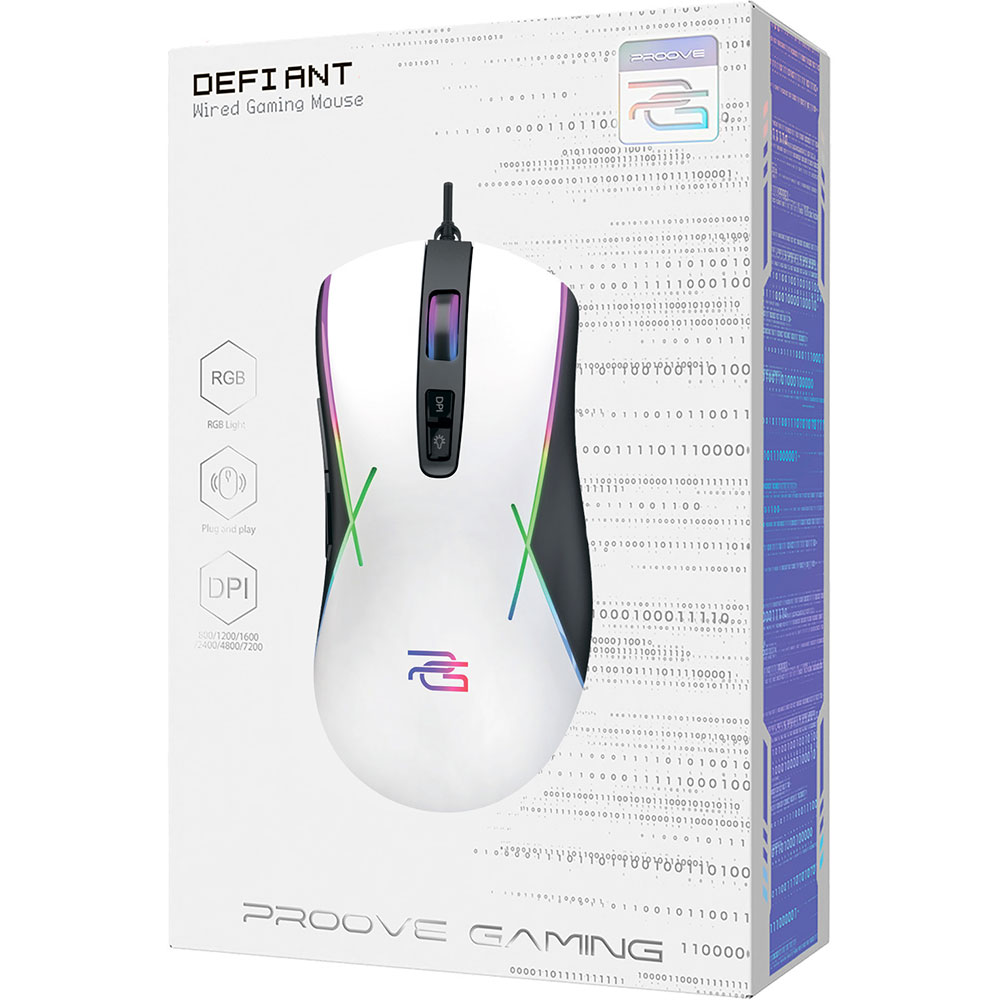 Зображення Миша PROOVE Gaming Defiant White (CMDE00000101)