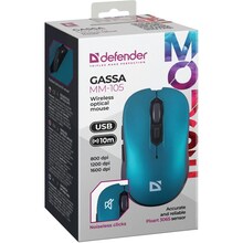 Мышь DEFENDER Gassa MM-105 бирюзовая (52102)
