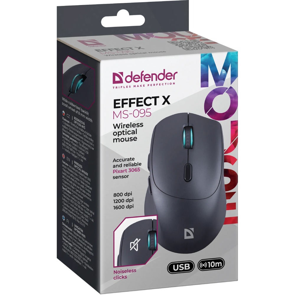 Внешний вид Мышь DEFENDER Effect X MS-095 Black (52095)