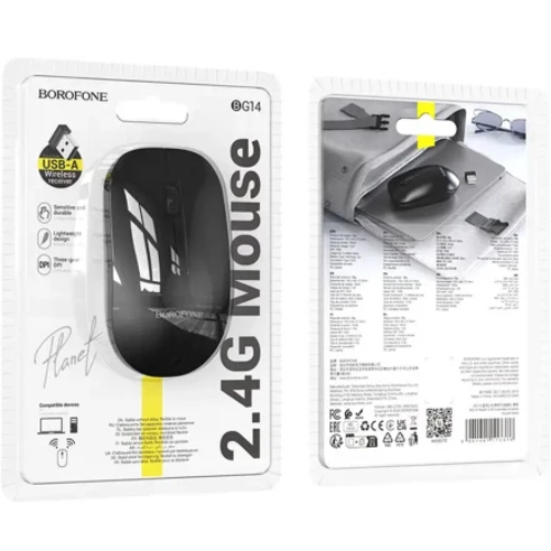 Зовнішній вигляд Миша BOROFONE BG14 Planet Black (6941991113376)