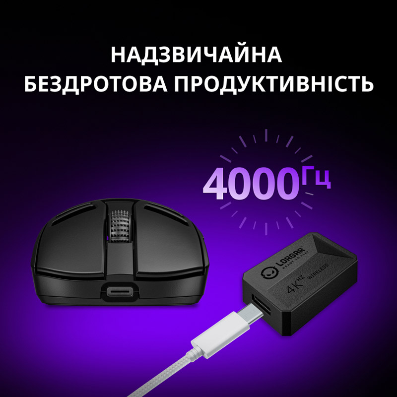 Миша LORGAR Elite MSE90W Wireless Gaming Black (LRG-MSE90W-BK) Фото Миша LORGAR Elite MSE90W Wireless Gaming Black (LRG-MSE90W-BK)