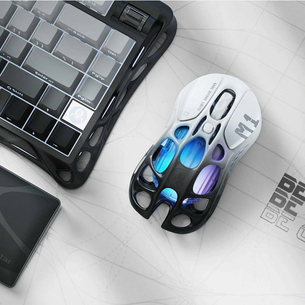 Внешний вид Мышь GRAVASTAR Mercury M1 Pro BT/WL/USB-A Black/White (GRAVASTARM1PRO_GBLK)
