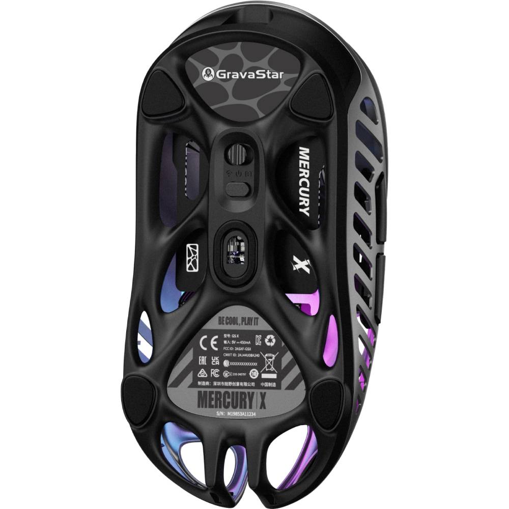 Миша GRAVASTAR Mercury X BT/WL/USB-A Grey (GSX_GRY) Комплектація 1 x миша, 1 x бездротовий адаптер 8K, 1 x зарядний кабель Type-C, 1 x батарейка типу АА, 2 x нековзні накладки, 1 x тефлонові накладки для ніжок, 1 x посібник користувача, 1 x серветка для чищення