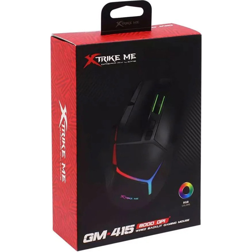 Мыша XTRIKE ME GM-415, RGB чорна Проводное подключение USB