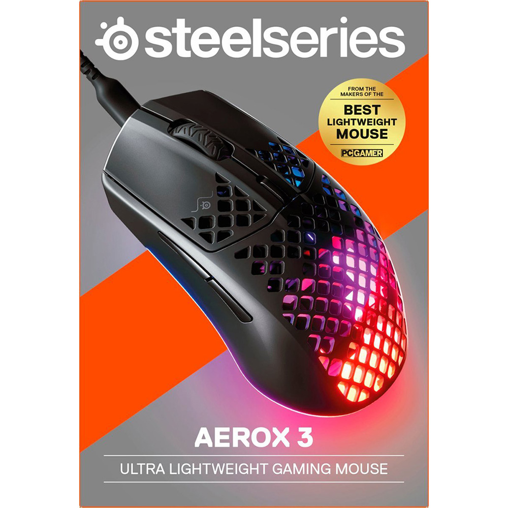 Внешний вид Мыша STEELSERIES Aerox 3 2022 Onyx Black (62611 SS)