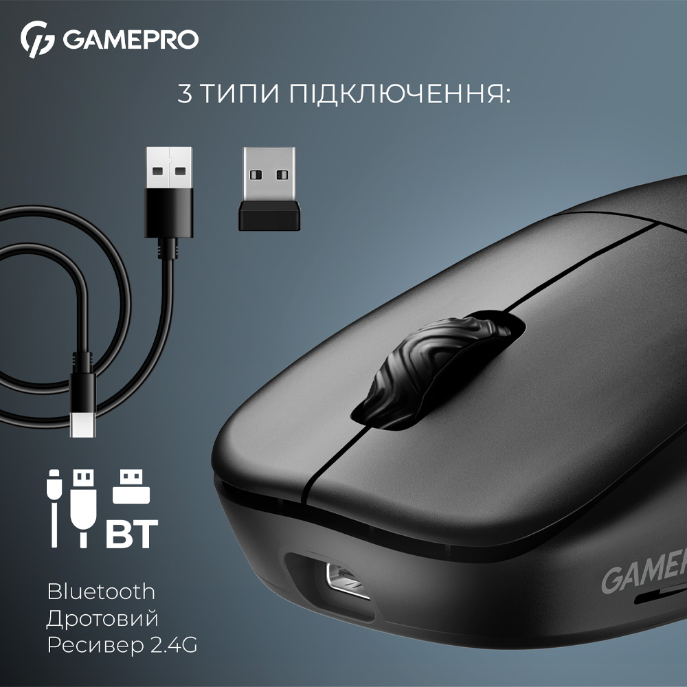 Миша GAMEPRO Asgard Loki Вlack (GM022B) Тип підключення комбіноване