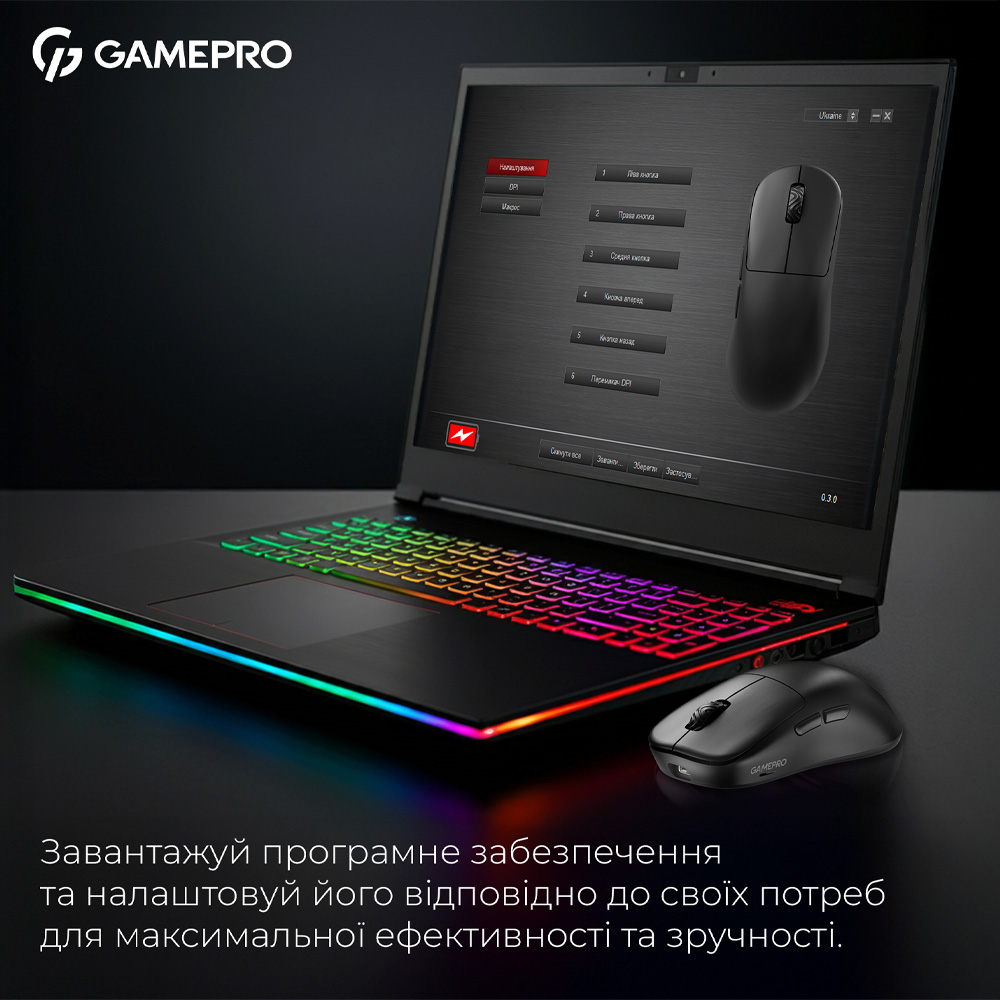 Миша GAMEPRO Asgard Loki Вlack (GM022B) Бездротове підключення Bluetooth + RF